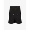 Obey Womens Shift Panel Mid-rise Denim Shorts Digital Black