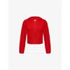 Obey Womens Tomato Glenda Zip-up Knitted Jumper In Red