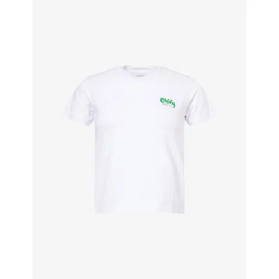 Obey Womens Submit To The Rhythm Round-neck Cotton-jersey T-shirt White