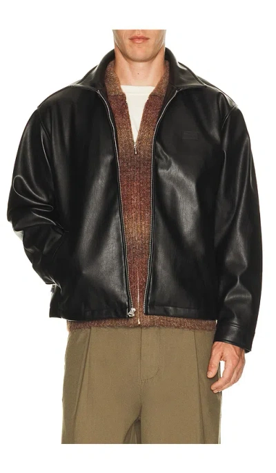 Obey Workman Pu Jacket In Black