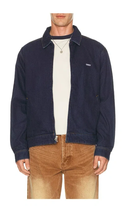Obey Workshop Jacket In Blue
