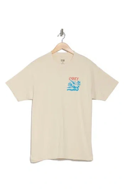 Obey World Peace Delivery Dove Graphic T-shirt In Cream