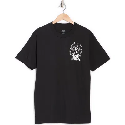 Obey World Stage Cotton Graphic T-shirt In Black