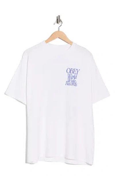 Obey Worldwide Records Graphic T-shirt In White