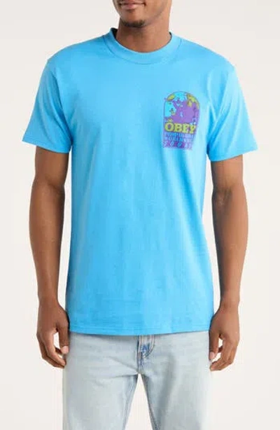 Obey Worldwide Sound Graphic T-shirt In Blue