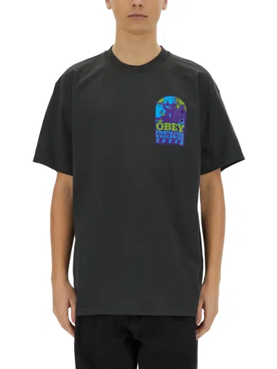 Obey Worldwide Sound T-shirt In Black