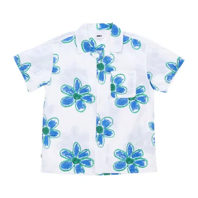 Obey Wyatt Woven Men's Short Sleeve Shirt S White Multi
