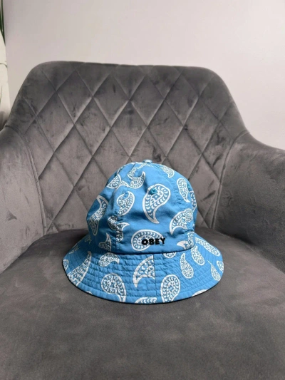 Pre-owned Obey X Skategang Obey Clothing Bucket Hat One Size In Blue