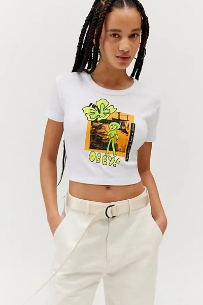 Obey You Have To Dream Baby Tee In White, Women's At Urban Outfitters