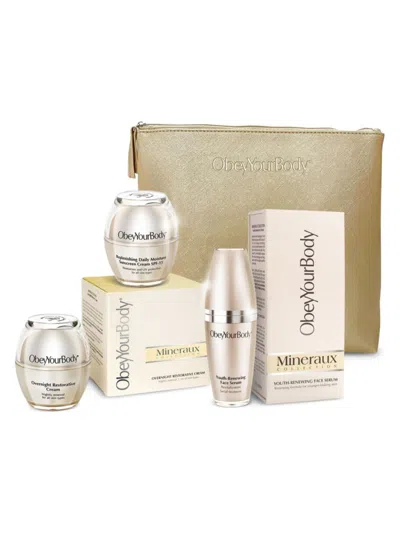 Obey Your Body Women's Mineraux 3-piece Daily Routine Set In Cream