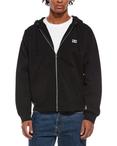 Obey Zip Hoodie In Black