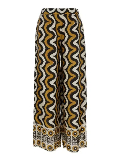 OBIDI 'IRIS' MULTICOLOR PANTS WITH WIDE LEG AND ALL-OVER PRINT IN SILK WOMAN