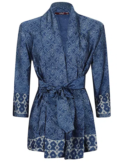 Obidi Printed Silk Shirt In Blue