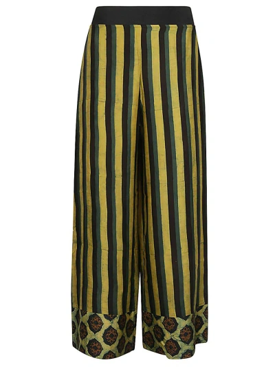 Obidi Printed Silk Trousers In Yellow