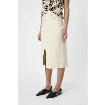 Object Ellen Sandshell Twill Midi Skirt In Neutral