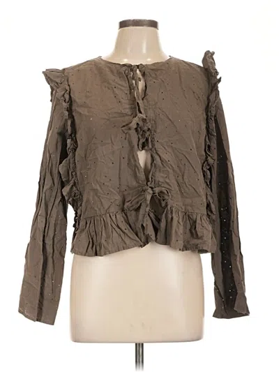 Pre-owned Object . Long Sleeve T-shirt In Brown