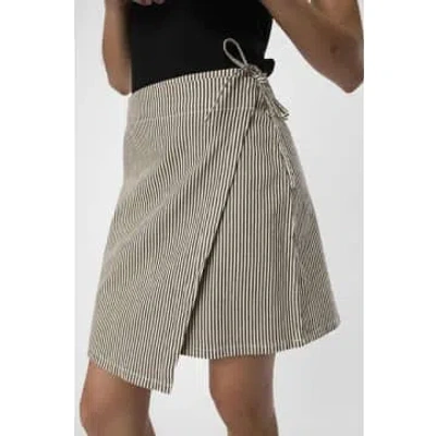 Object Sola Twill Wrap Mini Skirt In Gray