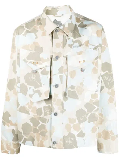 OBJECTS IV LIFE CAMOUFLAGE-PATTERN DENIM JACKET