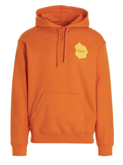 Objects Iv Life Continuity Graphic Hooded Sweater Front Pocket In Orange