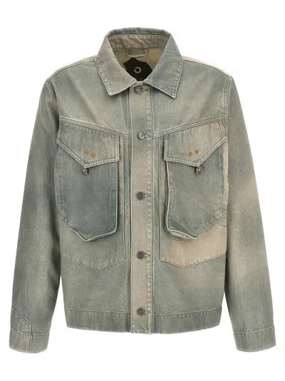 Objects Iv Life Cotton Denim Jacket In Grey