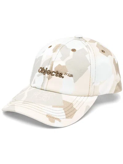 Objects Iv Life Beige Camo Cap In Blue