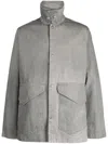 Objects Iv Life Funnel-neck Denim Jacket In Grey