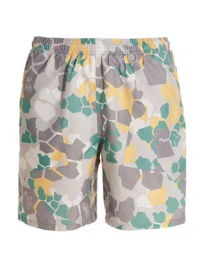 Objects Iv Life Geometric Print Shorts In Gray
