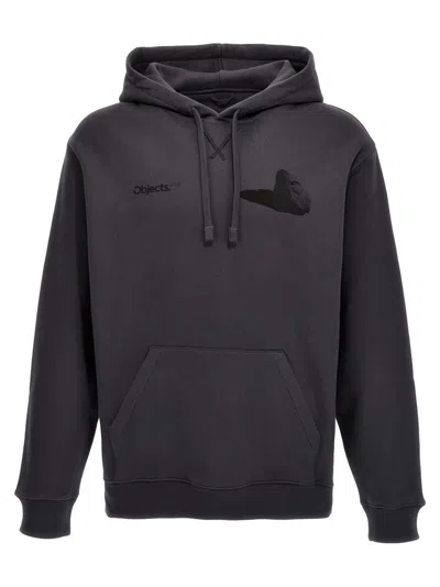 OBJECTS IV LIFE GREY BOULDER PRINT HOODIE