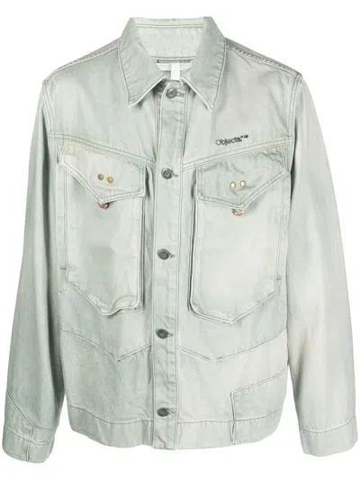 OBJECTS IV LIFE LOGO-EMBROIDERED DENIM JACKET