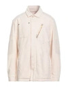 Objects Iv Life Man Jacket Ivory Size L Organic Cotton, Elastane In Neutral
