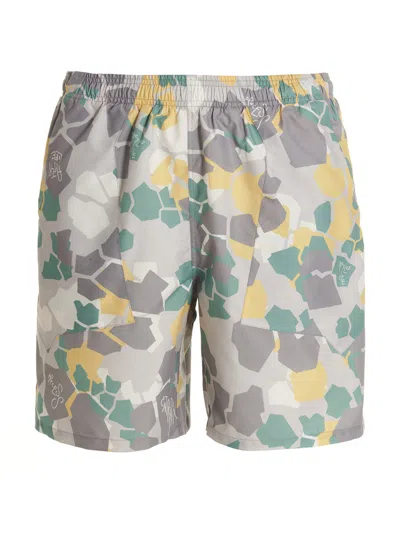 OBJECTS IV LIFE MULTICOLOR PRINTED BEACH SHORTS