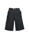 Objects Iv Life Buckle-detail Cotton Denim Shorts In Navy Blue