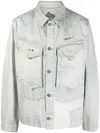 Objects Iv Life Patina Logo Print Cotton Denim Jacket In Patina Green