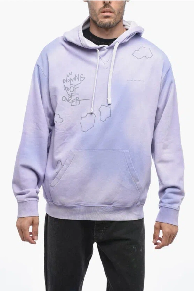OBJECTS IV LIFE PRINTED FADED EFFECT HOODIE