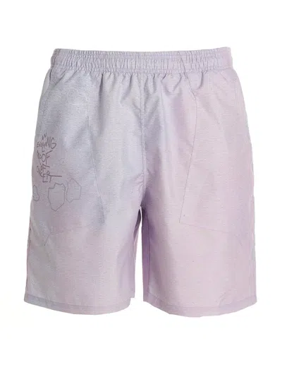 Objects Iv Life Printed Tech Fabric Shorts In Lavender