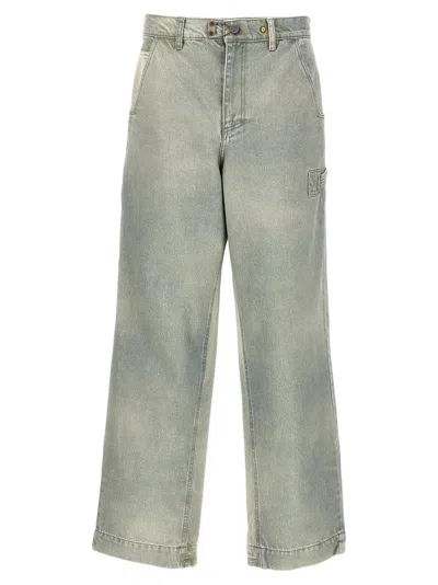Objects Iv Life Green Baggy Jeans In Blue