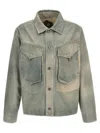 Objects Iv Life Green Traditional Denim Jacket In Blue