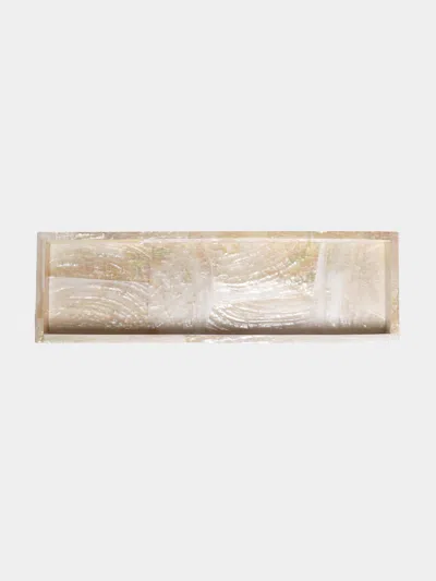 Objet Luxe Atlantis Shell Narrow Tray  Abask Luxury Gift In Metallic