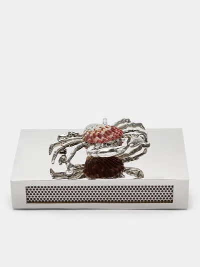 Objet Luxe Crab Silver-plated And Shell Matchbox Cover In Multi