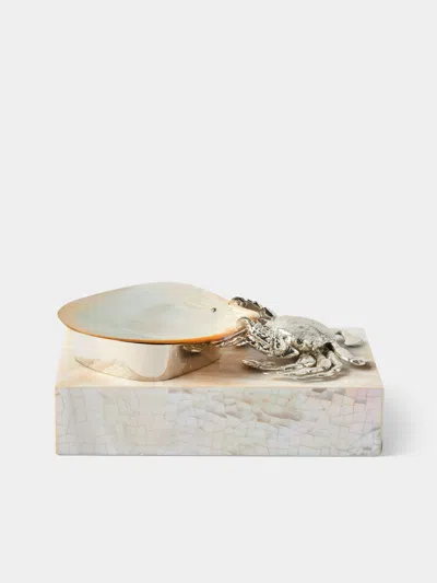 Objet Luxe Hermes Crab Mother-of-pearl Caviar Dish In Multi