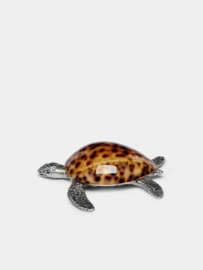 Objet Luxe Maui Turtle Silver-plated And Shell Paperweight