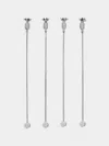 Objet Luxe Pineapple Silver-plated Cocktail Stirrers (set Of 4) In Silver