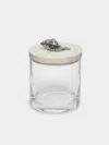 Objet Luxe Shell Silver-plated, Shell And Glass Jar In White