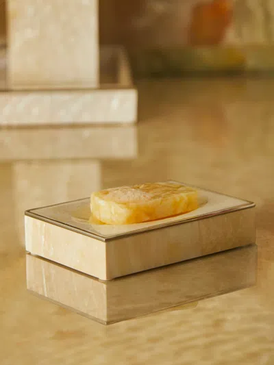 Objet Luxe Sienna Mother-of-pearl Soap Dish In Brown