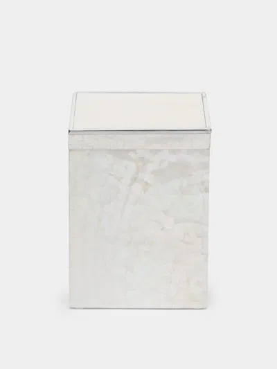 Objet Luxe Sienna Mother-of-pearl Tall Square Box In White