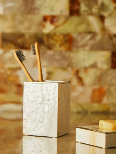 Objet Luxe Sienna Mother-of-pearl Toothbrush Holder In White