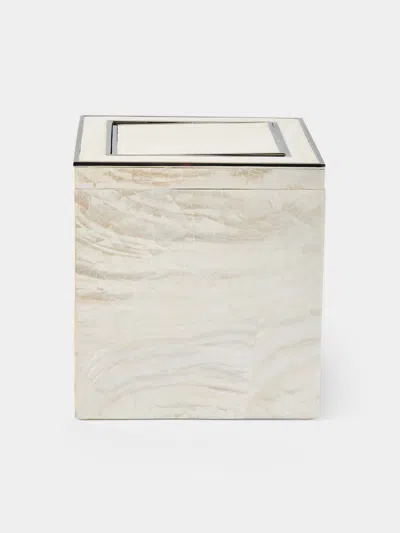 Objet Luxe Sienna Mother-of-pearl Vanity Bin In White
