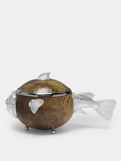 Objet Luxe Silver-plated Box  Abask Luxury Gift In Brown