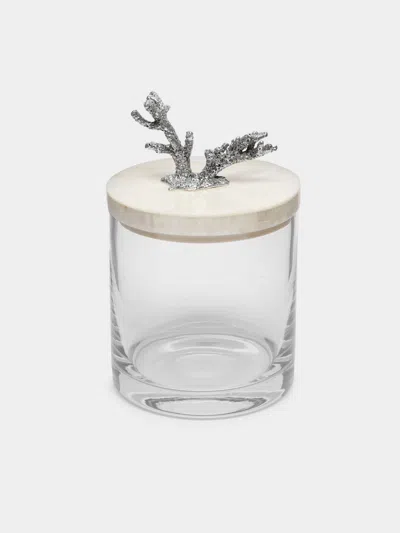 Objet Luxe Silver-plated, Shell And Glass Jar  Abask Luxury Gift In Metallic