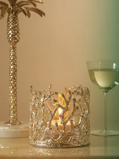 Objet Luxe Silver-plated Tealight Holder  Abask Luxury Gift In Gold